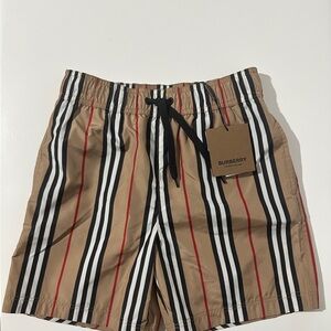 Burberry Kids Striped Tan Shorts